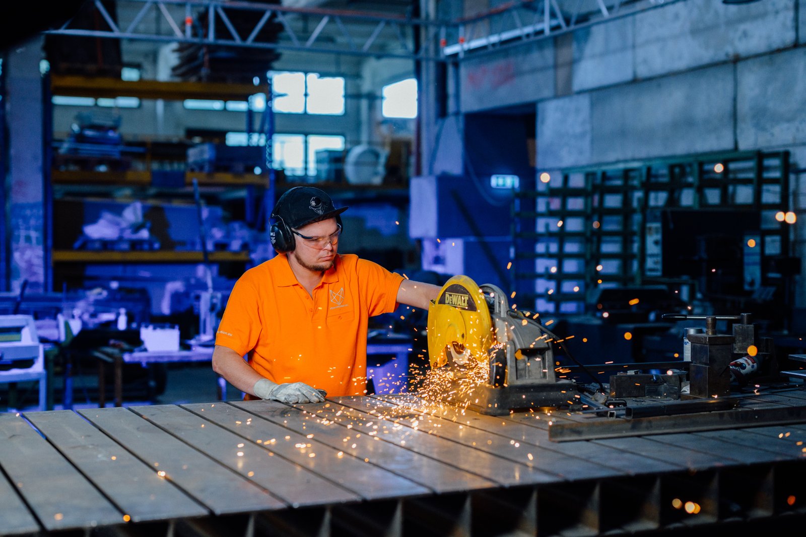 Metal fabrication at SLY Production workshop