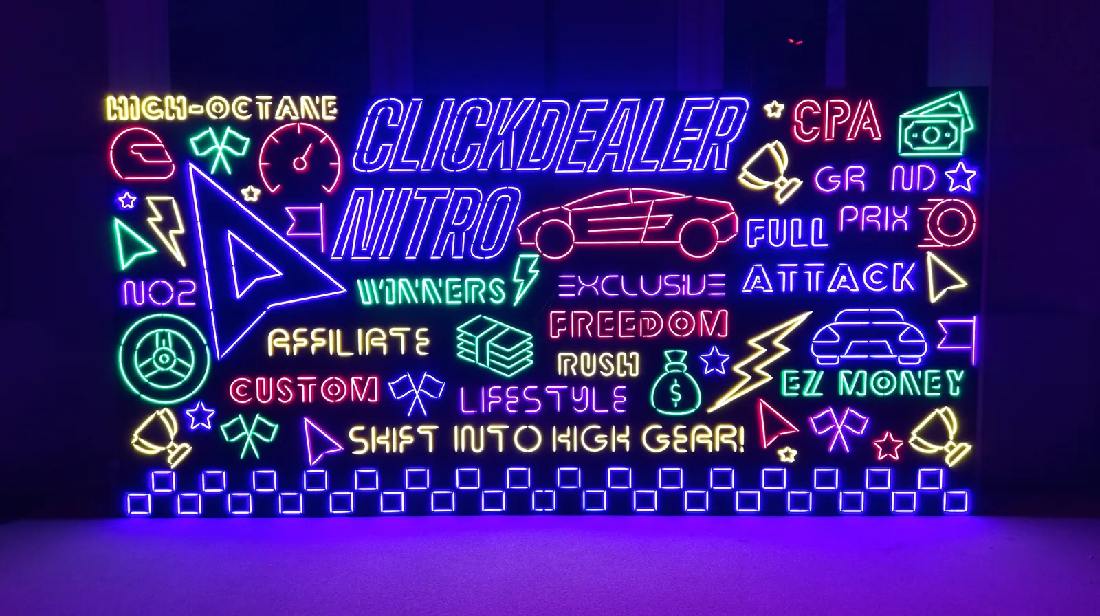 Clickdealer 5 x 3 m neon wall — ClickDealer