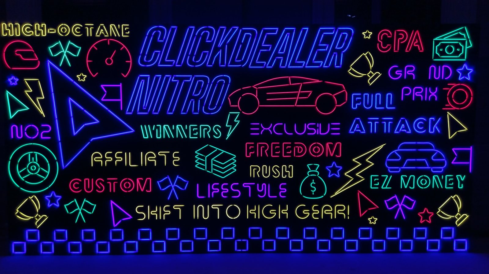 Clickdealer 5 x 3 m neon wall — Projekt von SLY Production, Foto 2