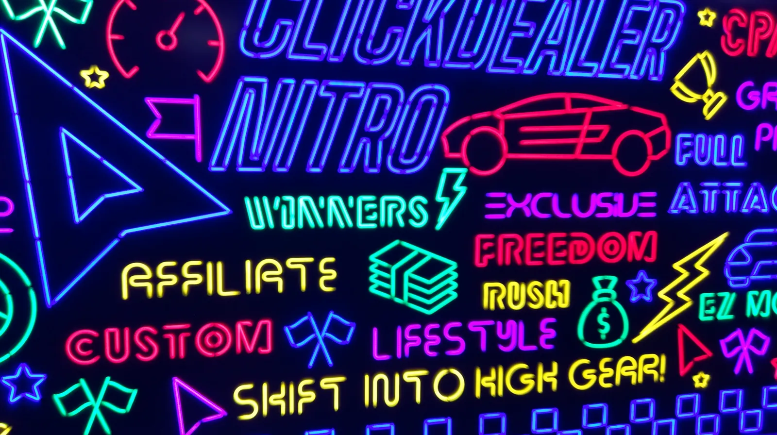 Clickdealer 5 x 3 m neon wall — custom project built by SLY Production, photo 3