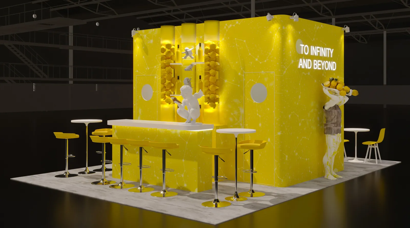 Moon Partners — concept render of the exhibition stands project by SLY Production